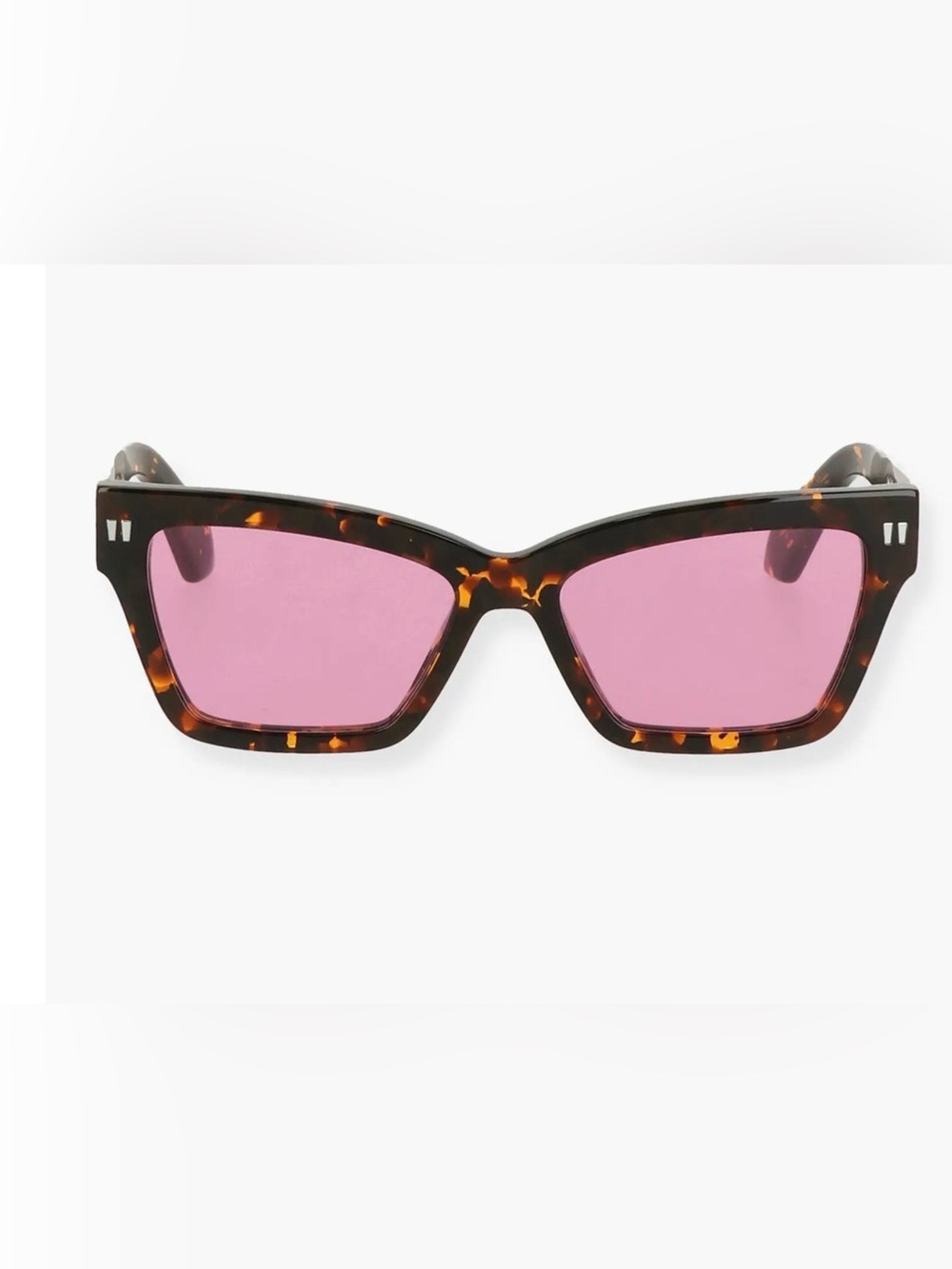 Off-White Tortoiseshell Sunglasses with Pink Lenses